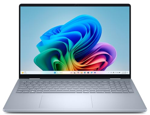 Dell 16 Plus 2-in-1 Laptop Copilot+ PC db06250 – 16 FHD+ Touch Display, Intel Core Ultra 7 Series 2, 16GB RAM, 512GB SSD, Intel Arc Grafik, Windows 11 Home, Beleuchtete Tastatur QWERTZ – Ice Blue