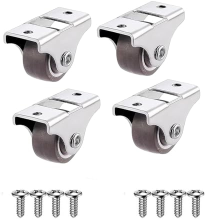 4Pcs Heavy Duty Castor Wheels and Screws, 50mm Smooth Rolling Rubber Wheels for Sofas, Cabinets and Appliances,No Floor Marks Silent Caster for Furniture