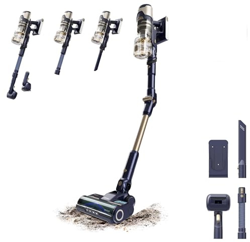 Cecotec Aspiradora Escoba sin Cable Conga Rockstar RS80 Pet Flex Detect. 600W, Potencia Succión 200AW, Cepillo Antienredos Hairless XXL, Autonomía 65mins, Cepillo Mascotas, Tubo Flexible y Accesorios