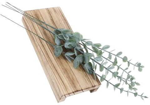 Uonlytech Macetero de Pared de Madera para Decoracion Pared Madera con Eucalipto Artificial, Jarrón Colgante Versátil para Decoración de Paredes del Hogar Interior