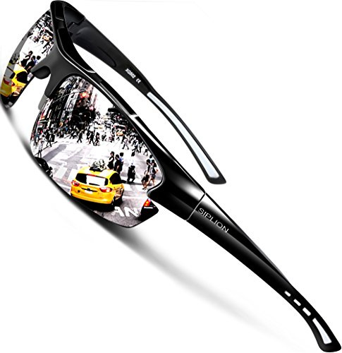 SIPLION Sport Sonnenbrille Herren Polarisiert UV400 Leichter TR90 Rahmen
