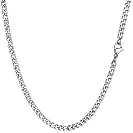 PROSTEEL Collar de Eslabones Cubanos Acero Inoxidable 3mm Ancho Mujer Choker