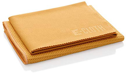 e-cloth Set de Nettoyage pour fenêtres, Microfibre, Orange, Set de 2 pièces
