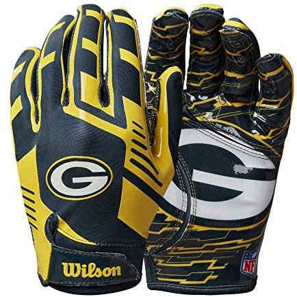 Wilson AD NFL Stretch FIT Gloves, Vert/Jaune