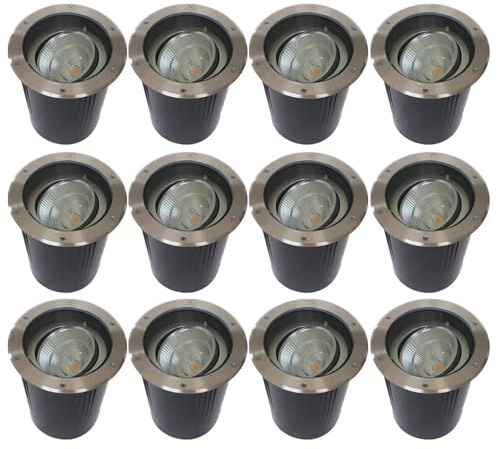 HETX7 Lámpara subterránea LED IP67 Luz empotrada en el suelo para exteriores 20W Luces de jardín impermeables Césped Patio trasero Foco empotrado COB para camino Puente Iluminación de pais