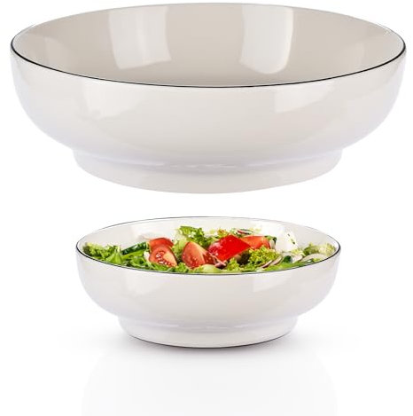 KITCHTIC Keramikschalen für Suppe, Dessert, Müsli, Salat und Pasta, mikrowellen- und spülmaschinenfest, Geschenke für Freunde und Familie, Servierschale