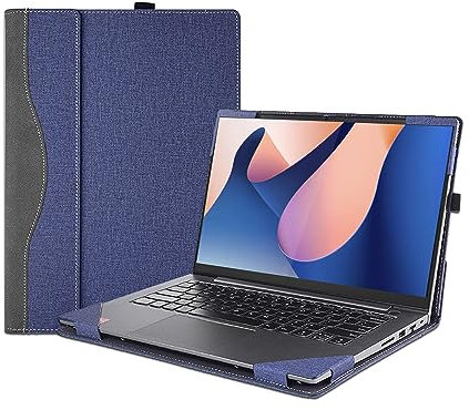 Case Cover for 16 Lenovo IdeaPad Flex 5 16ABR8 16ALC7 16IAU7 16IRU8 Laptop,2 in 1 PU Leather Notebook Sleeve Detachable Protective Bag Shell with Pen Holder (16inch, Dark Blue)