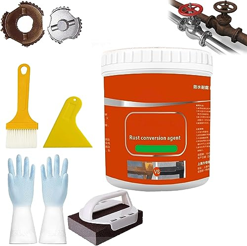 Rust Renovator, Rust Conversion Agent, Rust Renovator Paint, Multi Purpose Anti-Rust Paint, Water-Based Metal Rust Remover with Brush, Rust Remover for Metal, Long Lasting Protection (1Pcs-Milky)