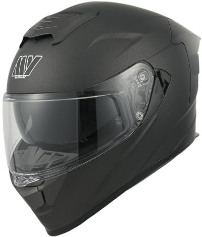 MY Casco Moto Integral 936, Homologado ECE 22.06, con Doble Visera, Negro (Ferroso, M)