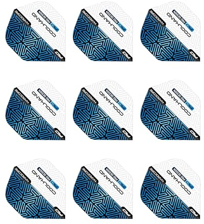 RED DRAGON Hardcore Premium Luke Humphries Blue and White Standard Dart Flights - 3 Sets Per Pack (9 Dart Flights in Total)