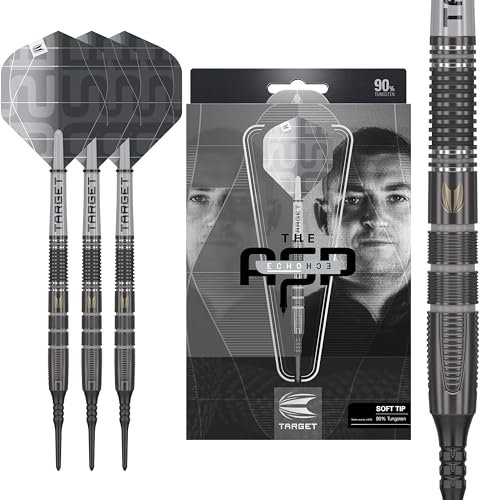 Target Darts Nathan Aspinall x Echo 90% Tungsten Soft Tip Dart Set – 18G Player Edition Darts, Pixel Tip Dart mit Pro Grip Shafts & Pro Ultra No.2 Flights
