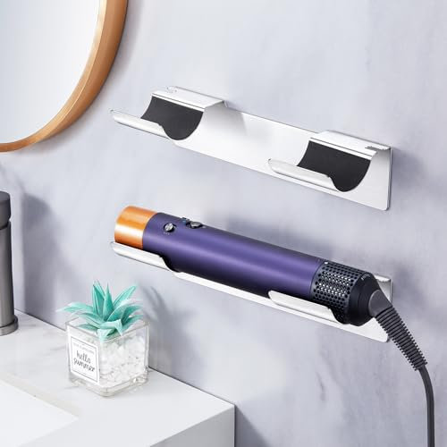 XILIMEN Soporte de pared Soporte sin taladrar, soporte para plancha, cepillo alisador soporte para rizador, pared de acero inoxidable soporte para accesorio de styler