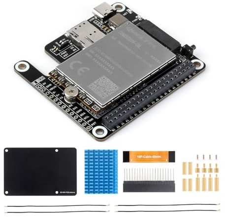 Waveshare PCIe to 5G/4G/3G HAT for Raspberry Pi 5, High-Speed, Compatible with 3042/3052 Package SIMCom/Quectel 5G Module, Compatible with Pi/OpenWRT/Windows/Linux Systems, with RM520N-GL 5G Module