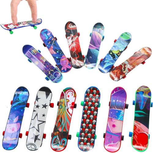 12 Stück Finger Skateboard,Mini Fingerskateboards Set,Stylische Fingerskateboards, Professionelles Finger Spielzeug,Board Mitgebsel für Teenager,Kindergeburtstag Geschenke (Zufällige Muster)