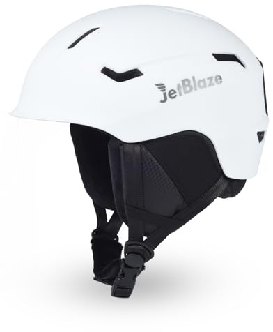 JetBlaze Casque de Ski Hommes Femmes Unisexe Casque de Ski Casque de Sports de Neige avec aérations PC Shell EPS Core pour Le Ski Snowboard Casque de Neige pour Adultes Jeunesse
