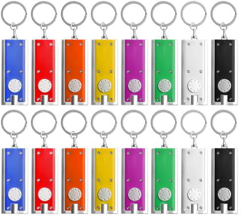 Mini Taschenlampe Schlüsselanhänger, 16 Stück LED Taschenlampen Schlüsselanhänger, Bunte Kleine Schlüsselanhängers-Taschenlampes, Square LED Keychain Light, Mini Taschenlampes Für Camping, Reisen