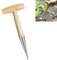 Plantoir à bulbes avec Pointe en INOX,Plantoir à Main Traditionnel,Outil de Perforation de Jardin,plantoir à Main en Acier Inoxydable avec Manche de 28 cm Plantoir,semoir Pratique