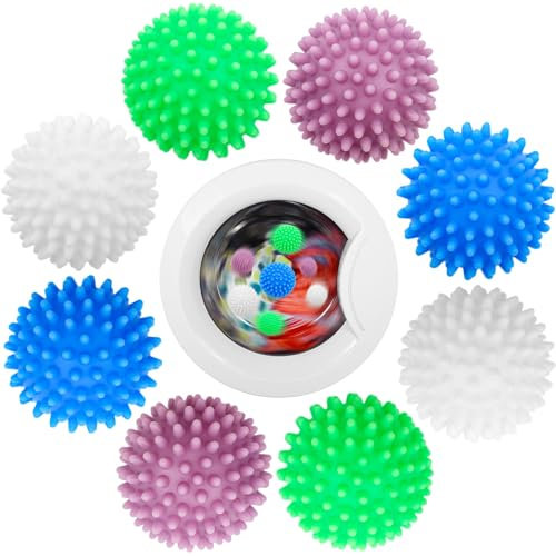 8 Pièces Boule Séche Linge, Balle de Séchage Séche Linge Réutilisables, Balle Séche Linge pour la Maison, Boule de Lavage Machine à Laver pour Vêtements Plus Doux et Moelleux