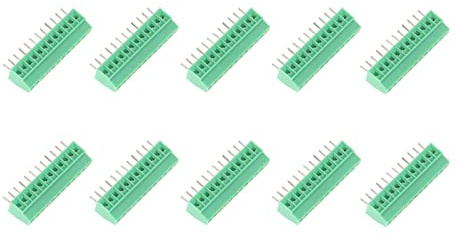 TICFOX Connettore per Morsettiera PCB, Morsetti a Vite per Montaggio, 10 Pezzi/set 12 Pin 2,54 Mm Passo Verde PCB Universale Connettore a Vite per Morsettiera Per Cablaggio DIY Project