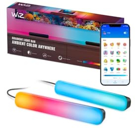 WiZ Barre luminose sfumate – RGBIC visualizza più colori contemporaneamente – Posizionamento versatile – Facile installazione, connessione Wi-Fi – Controllo con app/voce, funziona con Google