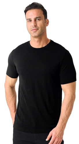 Merino Protect Herrtröja merinoull anti-lukt lätt funktionell underkläder vandring resor, svart, XL