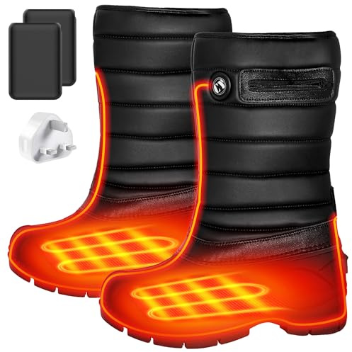 Heated Boot - Men and Women Non-Slip Water Proof Electric Heating Shoe, Upgraded 6000mAh Battery Pack & Heating Element