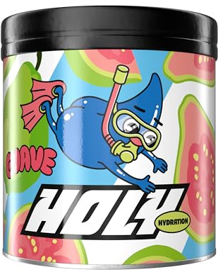 HOLY Hydration® Goyave – Poudre Électrolytes Sans Sucre | 50 Portions | Boisson Hydratation Sport avec Minéraux, Eau de Coco & Vitamines | Végan, Arômes Naturels (350g)