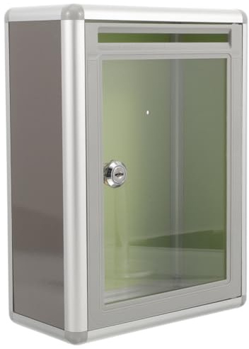 Hemobllo Boîte aux Lettres Murale Transparente et verrouillable en Alliage d'aluminium Pour Bureau Et Maison Boîte À Suggestions Murale Facile À Installer Format Compact