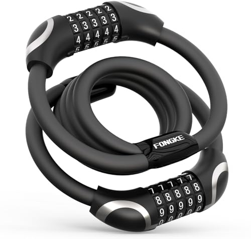 FONGKE Antivol Trotinette Electrique, Cadenas Code à 5 Chiffres, 115cm/12mm | Cadenas Trotinette Electrique Deux Code, Antivol Velo, Imperméable Cable Antivol pour Scooters, Tricycles, Vélos, Motos