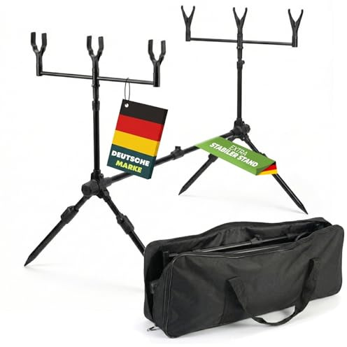 Stayins Rod Pod Soporte para cañas de pescar trípode soporte para cañas soporte para 3 cañas de pesca con bolsa accesorios de pesca carpas
