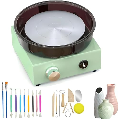 15cm Electric Pottery Wheel – Adjustable Speed Ceramic Turntable Machine for Beginners, Kids & Adults DIY Clay Art & Pottery Making