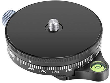 Neewer Kamera-Panorama-Schwenkfuß mit Stilplatte, 3/8-Zoll-Schraube, Aluminiumlegierung, Panorama-Kugelkopf, mit Wasserwaage für Stativ, Einbeinstativ, DSLR-Kameras, Tragfähigkeit: 10 kg