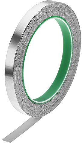 sourcing map Aluminium Feuille Ruban Haute Température Ruban 10mm pour HVAC Étanchéité Réparation Chaud et Froid Air Conduits Adhésif Ruban 20m/65 Pieds