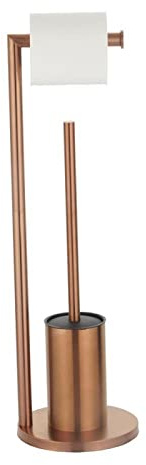 Escobillero de baño de acero inoxidable con soporte para papel higiénico de acero inoxidable, escobilla de baño de acero inoxidable, oro rosa