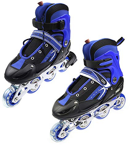 Patines Niños para Niñas y Niños Patines en Línea Adultos con Ruedas Luminosas Patines de Ruedas Alineadas Cómodo-Tamaño 31-34 -Código S - Azul
