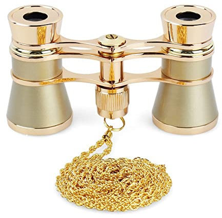 Verklsfuly 3X25 Opera Viewing Fernglas Ganzmetall mit/Kette Damen Retro Kleinfernglas Mini Fernglas