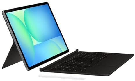 Samsung Book Cover Keyboard EF-DX625 für das Galaxy Tab S10 FE+ mit QWERTZ-Tastatur und AI-Taste, Zweiteilige Tablet-Hülle, schlankes Design, S Pen Fach, Black