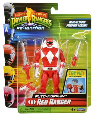 Power Rangers Mighty Morphin Auto-Morphin Red Ranger Figura de acción