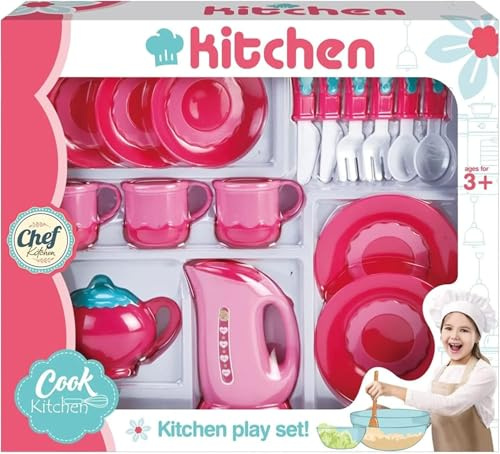 Neel Saanjh Kitchen Set For Kids, Lightweight And Child-Safe Design, Encouraging Teamwork, Foster Role-Playing Fun, Eye-Catching Colour, Fine Motor Skills, Hand-Eye Coordination