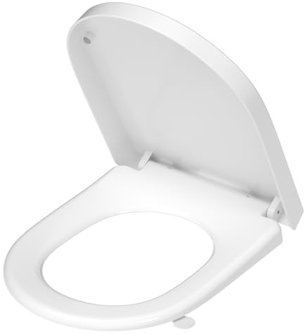 YEAUPE PRO Tavoletta Wc Universale D Forma [LUNGO], Sedile WC Urea-Formaldeide Con Chiusura Ammortizzata e Funzione di Sgancio Rapido, Bianco,42,5 * 36,3 CM