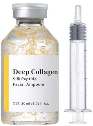 Sérum Revitalizante de Colágeno Péptido, Ampolla de 30 ml - Ingredientes Clave Antiedad, Calma y Mejora la Textura de la Piel, Incluye Inyector Profesional