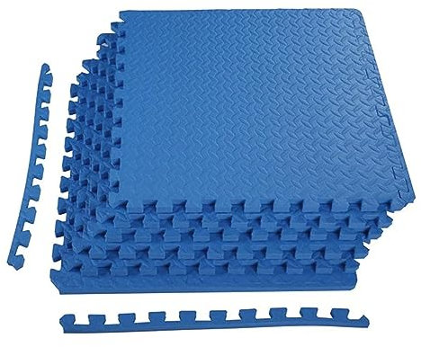 BalanceFrom 3/4-zoll Dicke Puzzle Gymnastikmatte mit EVA-Schaum Interlocking Fliesen, Blau