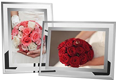 Ray & Chow 4x6 Glass Photo Picture Frames For Wedding Photos,Family Photos and Home Decoration, 2 Pack Portrait or Landscape Display