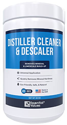 Essential Values Distiller Cleaner Descaler - 2 LBS Water Distiller Cleaner - Citric Acid for Cleaning Powder for Distilling Machines, Kettles - Remove Limescale & Mineral Buildup