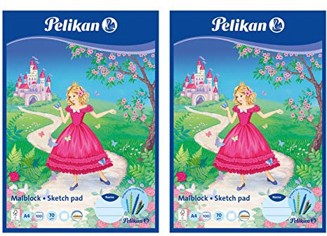 Pelikan Malblock DIN A4 / 100 Blatt VE=1 (Chlorfrei, 70 g/m²) (Pink, 2 Block)