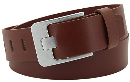 Vascavi ® Ledergürtel aus Rindleder, 4,5 cm breit und ca. 0,3 cm stark, echt Leder Gürtel, Made in Germany, kürzbar, für Damen und Herren #4,5-0001 (110 cm Gesamtlänge 125 cm, Hellbraun)