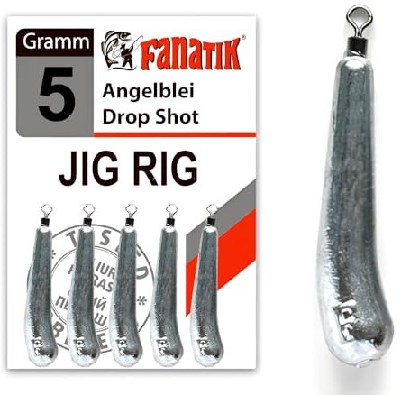 FANATIK Jig Rig Angelblei Drop Shot Blei Tropfenform gebogen 7g-40g (40 Gramm - 3 Stück, Silber - 070)