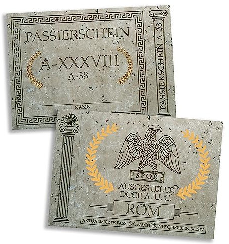 getdigital Passierschein A38 Set - Scherzartikel Gag Geschenk für Zeichentrick & Comic Fans - 10er-Pack