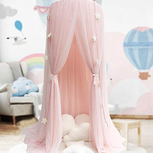 OldPAPA Letto a Baldacchino Per Ragazze - Letto a Baldacchino Princess Letto a Baldacchino Nursery Baby Room Decor Tende a Rete In Filato Premium, Polvere