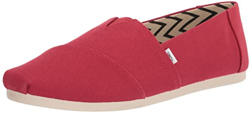 Toms Herren Alpargata aus recycelter Baumwolle Flache Slipper, ROT, 46 EU